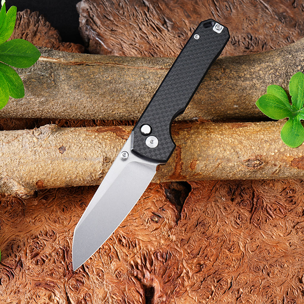 Tunafire knife GT-T0070-3 Folding EDC Knife |2.99" VG10 Blade, Carbon Fiber Handle, Ball Bearing, 81g Lightweight Stonewash Pocket Knife