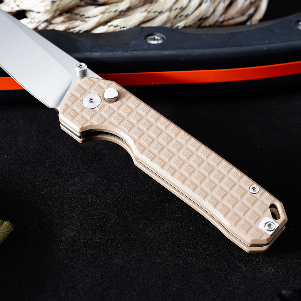 Tunafire knife GT-T0070-4 VG10 Blade Ball Bearing Quick Open Folding Knife Button lock G10 Handle Outdoor Survival Tool