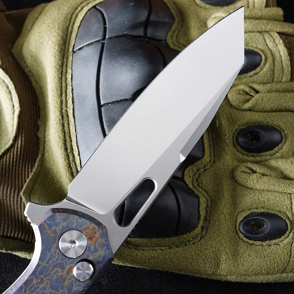 Tunafire knife Titanium Alloy Button Lock Folding Knife VG10 BLADE Camping Hunting Pocket Knife GT-T0044-5