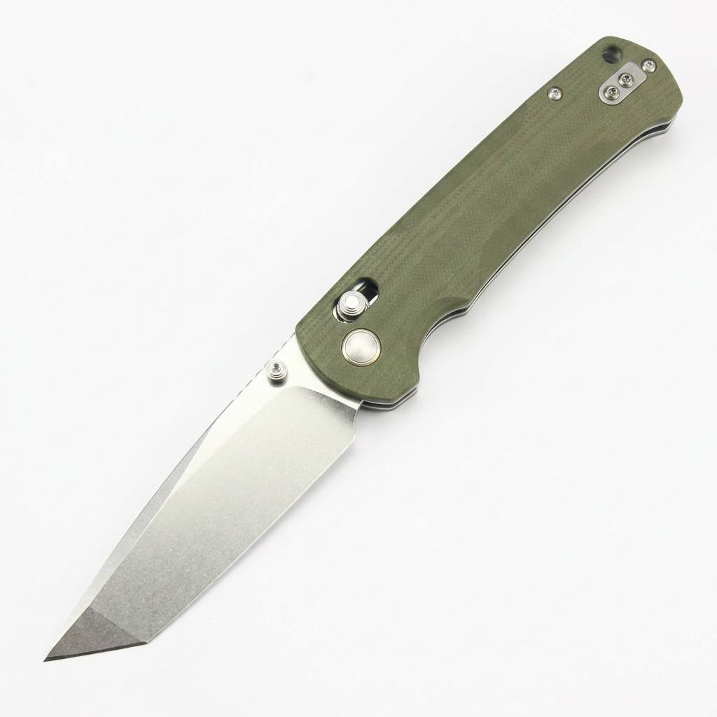 Tunafire Knife GT-T0041-1 Stone Wash14C28N Steel Blade G10 Green Handle Axial Lock Tactical Combat Folding Knife