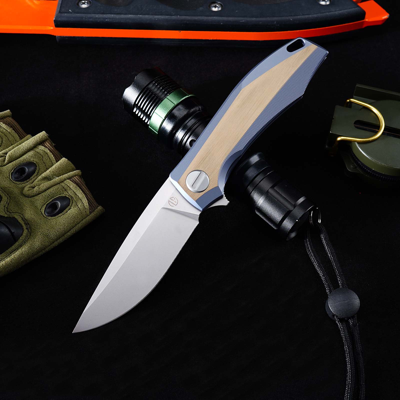 Tunafire Knife Premium RKMP Folding Knife M390 Blade DLC Coating Titanium Handle EDC Pocket Knife