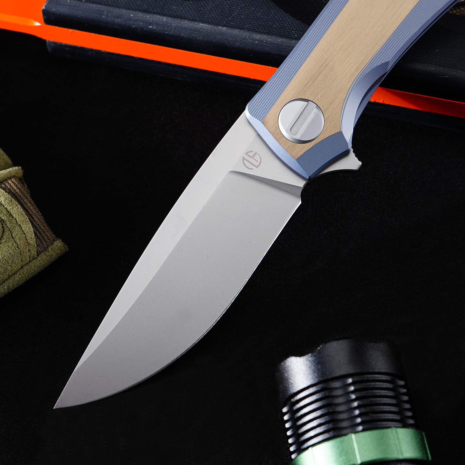Tunafire Knife Premium RKMP Folding Knife M390 Blade DLC Coating Titanium Handle EDC Pocket Knife