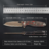 Bronze Damascus Folding Knife VG10 Core Button Lock Carbon Fiber 99g