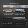 58-59HRC VG10 Bronze Damascus Pocket Knife Mother of Pearl Handle Ball Bearing GT-DM044