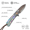 58-59HRC VG10 Bronze Damascus Pocket Knife Mother of Pearl Handle Ball Bearing GT-DM044