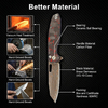 Bronze Damascus Folding Knife VG10 Core Button Lock Carbon Fiber 99g