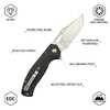 GT-T0050-1 Ball Bearing Folding Knife 14C28N Stonewash G10 Carbon Fiber Handle EDC Pocket Knife
