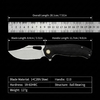 GT-T0050-1 Ball Bearing Folding Knife 14C28N Stonewash G10 Carbon Fiber Handle EDC Pocket Knife
