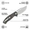 Lightweight GT-T0050-1 Tactical EDC Knife 14C28N Steel Carbon Fiber Handle For Outdoor Lightweight GT-T0050-1 Tactical EDC Knife 14C28N Steel Carbon Fiber Handle For Outdoor