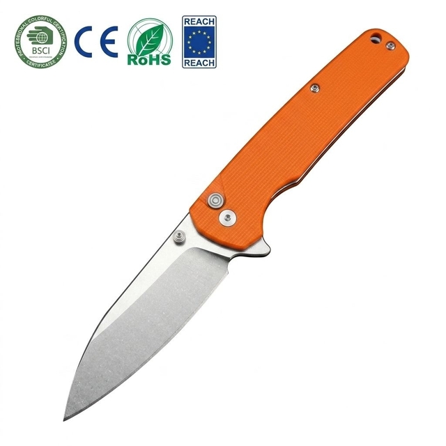 G10 Handle GT-T0036 Button Lock Folding Pocket Knife D2 Steel EDC Cutting Tool For Men Gift