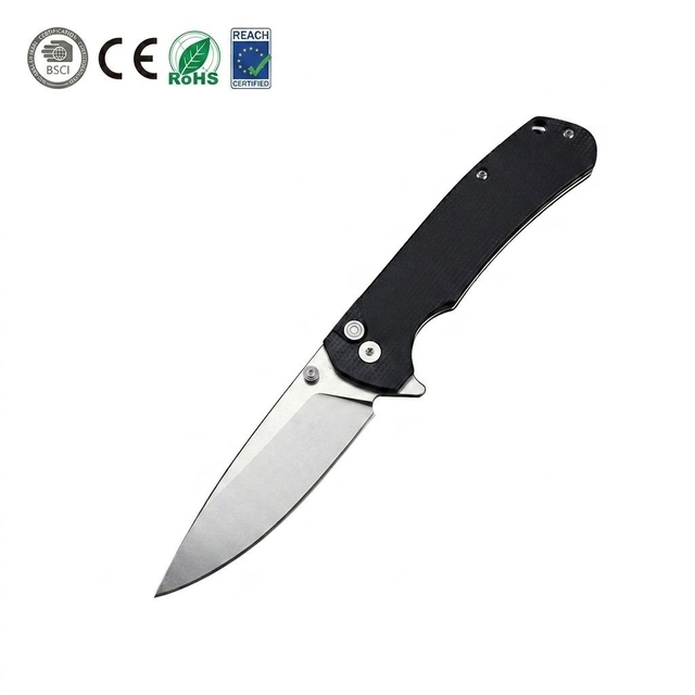 GT-T0037 D2 Steel Button Lock EDC Folding Knife 8.9cm Blade Micarta Handle 59-60HRC Utility Hand Tool