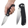 GT-T0037 D2 Steel Button Lock EDC Folding Knife 8.9cm Blade Micarta Handle 59-60HRC Utility Hand Tool