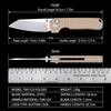 Premium VG10 Ball Bearing Folding Pocket Knife G10 Handle Stone Wash 59-60HRC Lightweight 84g EDC Outdoor Camping Hardware Utility Survival Tool,Lightweight EDC Knife, 59-60HRC Knife, Daily Carry Knife