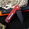 Tunafire knife GT-T0070-4 Titanium platin VG10 Blade Ball Bearing Folding Knife Button lock Red G10 Handle Outdoor Defense Tool