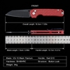 Tunafire knife GT-T0070-4 Titanium platin VG10 Blade Ball Bearing Folding Knife Button lock Red G10 Handle Outdoor Defense Tool