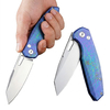 Tunafire Button Lock Folding knife 60HRC VG10 Blade Titanium Alloy Handle knife outdoor edc tool