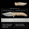 Survival EDC Damascus Pocket Knife GT-DM019 59-60HRC Hardness Outdoor Camping Hunting Utility Knife