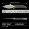 GT-DM019 Damascus Steel Folding Knife Carbon Fiber G10 Handle Ball Bearing 59-60HRC EDC Pocket Knife For Camping Collection