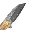 GT-DM020 Damascus Steel Folding Knife Zebra Wood Handle Ball Bearing 59-60HRC Lightweight EDC Pocket Knife With Black Gift Box