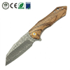 GT-DM020 Damascus Steel Folding Knife Zebra Wood Handle Ball Bearing 59-60HRC Lightweight EDC Pocket Knife With Black Gift Box