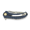 GT-DM021 compact Damascus folding knife with stylish two-tone G10 handle, smooth ball bearing pivot & 59-60HRC sharp blade. 110g lightweight mini EDC knife for daily carry, camping & collection, retail black gift box included.