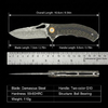 GT-DM021 compact Damascus folding knife with stylish two-tone G10 handle, smooth ball bearing pivot & 59-60HRC sharp blade. 110g lightweight mini EDC knife for daily carry, camping & collection, retail black gift box included.