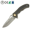 GT-DM021 compact Damascus folding knife with stylish two-tone G10 handle, smooth ball bearing pivot & 59-60HRC sharp blade. 110g lightweight mini EDC knife for daily carry, camping & collection, retail black gift box included.