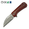66g Super Light Mini EDC Pocket Knife GT-DM022 Damascus Steel Folding Knife Natural Wood Handle Ball Bearing Portable Everyday Carry Knife