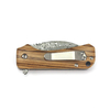 GT-DM022 Compact Damascus Folding Knife 14cm Overall 6.1cm Blade Natural Hardwood Handle Ball Bearing Outdoor Camping Survival Utility Knife