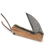 GT-DM022 Compact Damascus Folding Knife 14cm Overall 6.1cm Blade Natural Hardwood Handle Ball Bearing Outdoor Camping Survival Utility Knife