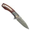 Damascus Folding Knife GT-DM023 Lightweight Rosewood Handle Daily Carry Utility Knife For Camping Survivao Tool