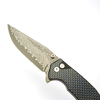 GT-T0034-1 Damascus Steel Button Lock Folding Knife G10 Carbon Fiber Handle 58-59HRC EDC Pocket Utility Knife
