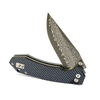 GT-T0034-1 Damascus Steel Button Lock Folding Knife G10 Carbon Fiber Handle 58-59HRC EDC Pocket Utility Knife
