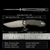 High Hardness Damascus Steel Pocket Knife GT-T0034-1 Button Lock G10 Handle Perfect Flipper Knife