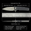 Tunafire Knife G10 Carbon Fiber Folding Knife 3.54"Damascus Steel Blade Camping Hunting Tool GT-T0036-1