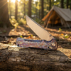 CNC Machined Anodized Titanium Knife GT-T0039-1 Stone Wash VG-10 Steel High Hardness Collectible EDC Knife Gift for Men