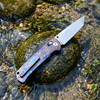 CNC Machined Anodized Titanium Knife GT-T0039-1 Stone Wash VG-10 Steel High Hardness Collectible EDC Knife Gift for Men