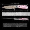 VG10 Damascus Bronze Pocket Knife GT-DM049 |3.31" Blade 58-59HRC |Collectible Everyday Carry Knife