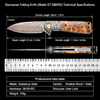 Premium GT-DM050 Damascus Steel EDC Pocket Folding Knife, 7.87 Inch Overall Length, Decorative Steel Pommel Shadow Wood Handle, Collection & Outdoor Premium GT-DM050 Damascus Steel EDC Pocket Folding Knife, 7.87 Inch Overall Length, Decorative Steel Pommel Shadow Wood Handle, Collection & Outdoor