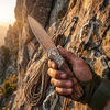 Premium GT-DM050 Damascus Steel EDC Pocket Folding Knife, 7.87 Inch Overall Length, Decorative Steel Pommel Shadow Wood Handle, Collection & Outdoor Premium GT-DM050 Damascus Steel EDC Pocket Folding Knife, 7.87 Inch Overall Length, Decorative Steel Pommel Shadow Wood Handle, Collection & Outdoor