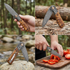 Premium GT-DM050 Damascus Steel EDC Pocket Folding Knife, 7.87 Inch Overall Length, Decorative Steel Pommel Shadow Wood Handle, Collection & Outdoor Premium GT-DM050 Damascus Steel EDC Pocket Folding Knife, 7.87 Inch Overall Length, Decorative Steel Pommel Shadow Wood Handle, Collection & Outdoor