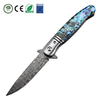 GT0214 Damascus Steel Folding Pocket Knife, 7.56in Overall 3.35in CNC Ground Blade, Ball Bearing Pivot, 3A Premium Color Shell Handle, 59-60HRC Hardness Lightweight 99g EDC Collectible Knife with Black Gift Box GT0214 Damascus Steel Folding Pocket Knife, 7.56in Overall 3.35in CNC Ground Blade, Ball Bearing Pivot, 3A Premium Color Shell Handle, 59-60HRC Hardness Lightweight 99g EDC Collectible Knife with Black Gift Box