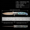 GT0214 EDC Folding Knife, Copper Damascus Blade with VG10 Core, 59~60HRC Hardness, Brass Shell Handle Outdoor Pocket Knife GT0214 EDC Folding Knife, Copper Damascus Blade with VG10 Core, 59~60HRC Hardness, Brass Shell Handle Outdoor Pocket Knife