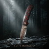 GT-DM044-2 VG10 Copper Damascus Folding Knife Carbon Fiber Handle Ball Bearing EDC Pocket Knife 58-59HRC