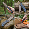 GT-DM044-2 VG10 Copper Damascus Folding Knife Carbon Fiber Handle Ball Bearing EDC Pocket Knife 58-59HRC