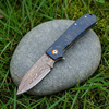 GT-DM044-2 VG10 Copper Damascus Folding Knife Carbon Fiber Handle Ball Bearing EDC Pocket Knife 58-59HRC