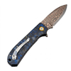 GT-DM044-2 VG10 Copper Damascus Folding Knife Carbon Fiber Handle Ball Bearing EDC Pocket Knife 58-59HRC