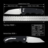 Tunafire Knife GT-T0065 Stonewashed D2 Steel Folding Pocket Knife, Button Lock G10 Handle 59-60HRC Lightweight EDC Outdoor Carry Utility Knife