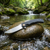 GT-T0064 Ball Bearing Pocket Folding Knife, D2 Steel Stone Wash G10 Handle Utility Tool For Hiking Camping Backpacking