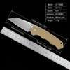 GT-T0065 Compact EDC Folding Knife, D2 Blade G10 Handle Button Lock Outdoor Utility Pocket Knife